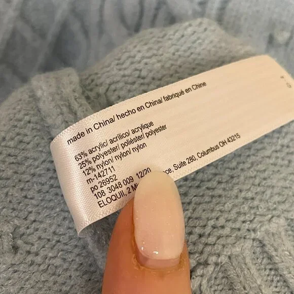 Eloquii Aqua Blue Turtle Neck Cable Knit Sweater 18/20 - Picture 4 of 8